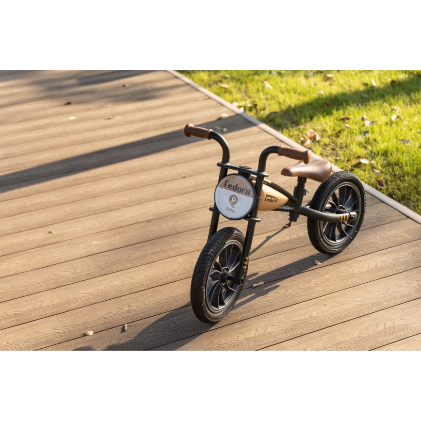 QPlay - Bicicleta de empuje FEDURO negro/beige