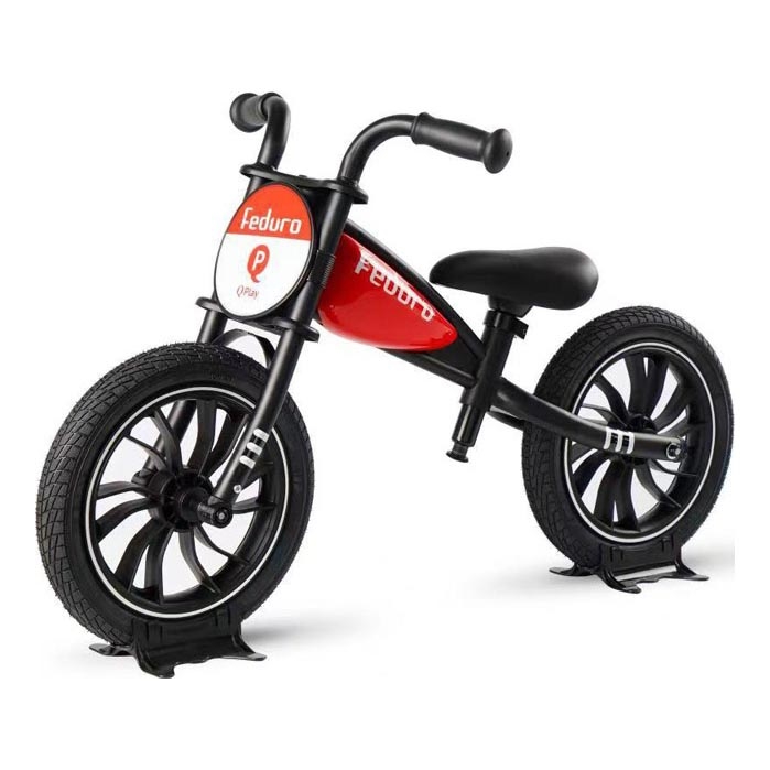 QPlay - Bicicleta de empuje FEDURO negro/rojo