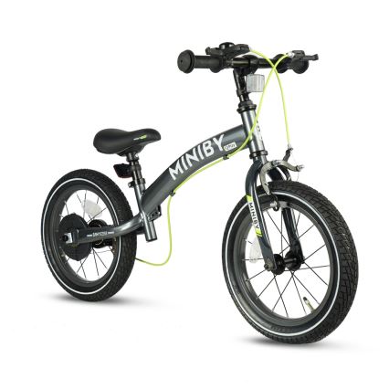 QPlay - Bicicleta infantil 14 MINIBY 3 en 1 gris