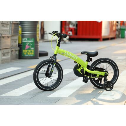 QPlay - Bicicleta infantil 14" MINIBY 3en1 verde
