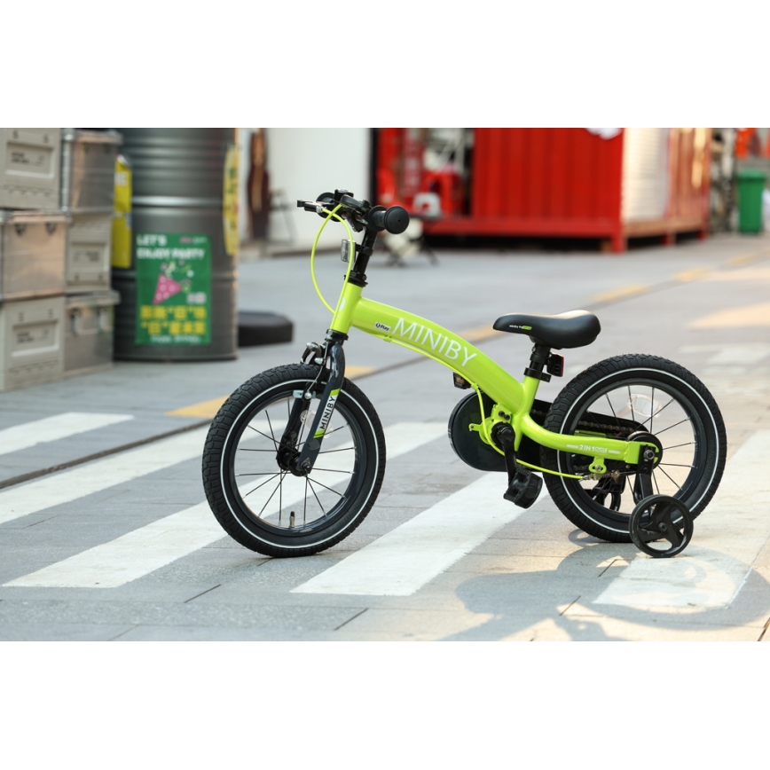 QPlay - Bicicleta infantil 14" MINIBY 3en1 verde