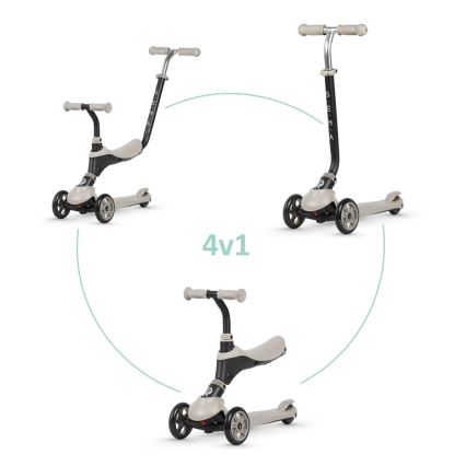 QPlay - Patinete infantil 4 en 1 SEMA beige