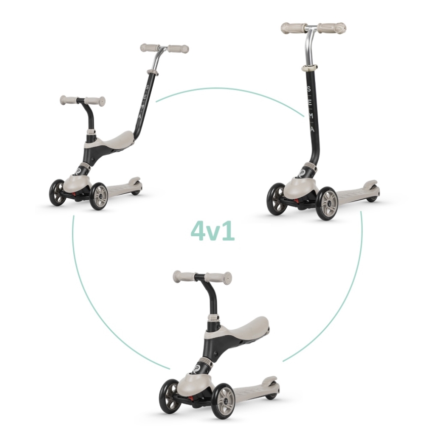 QPlay - Patinete infantil 4 en 1 SEMA beige