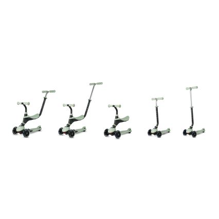 QPlay - Patinete infantil 5 en 1 con ruedas LED SEMA PRO verde