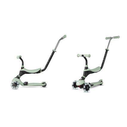 QPlay - Patinete infantil 5 en 1 con ruedas LED SEMA PRO verde