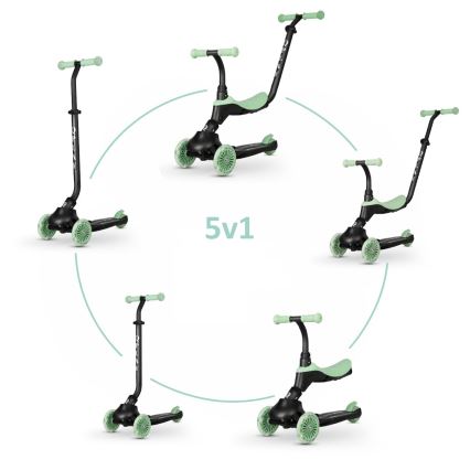 QPlay - Patinete infantil 5en1 SEMA verde