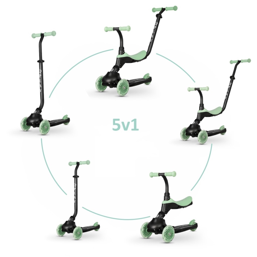 QPlay - Patinete infantil 5en1 SEMA verde