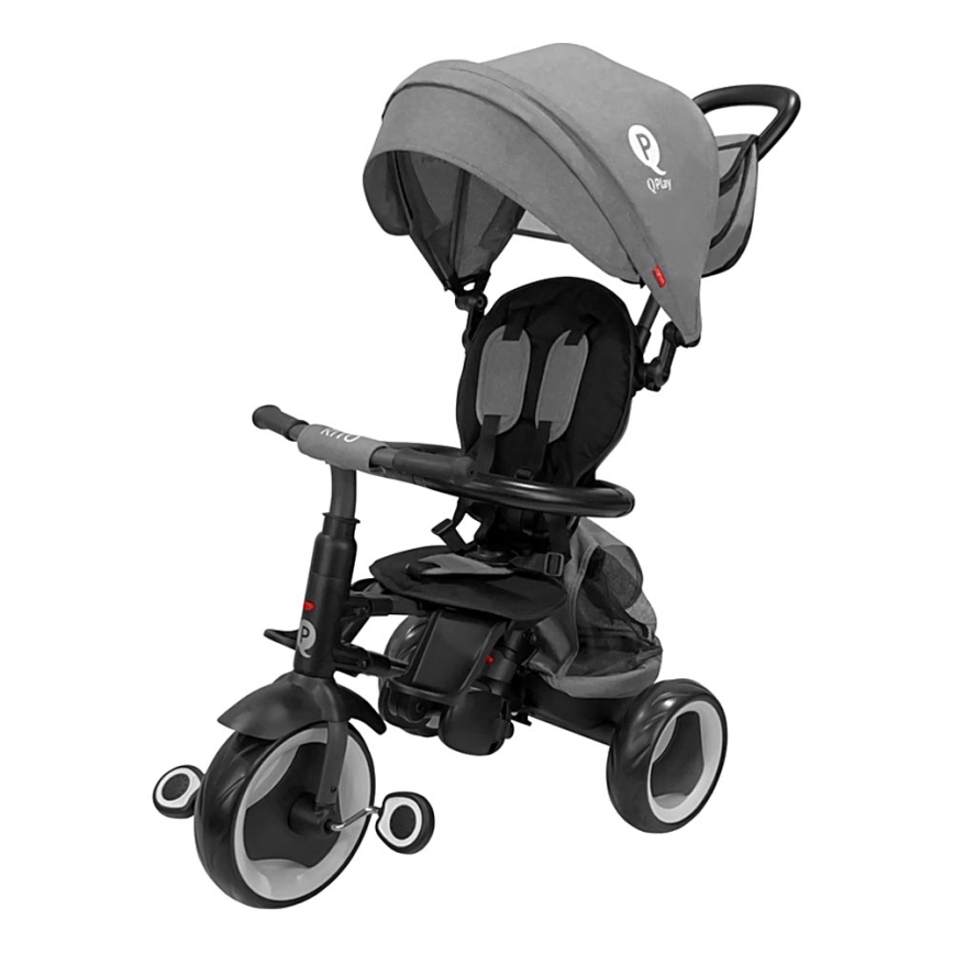QPlay - Triciclo infantil 3 en 1 RITO EVA PLUS gris