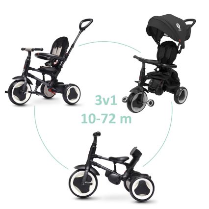 QPlay - Triciclo infantil 3 en 1 RITO EVA PLUS negro