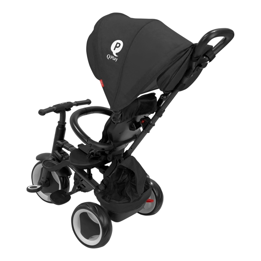 QPlay - Triciclo infantil 3 en 1 RITO EVA PLUS negro