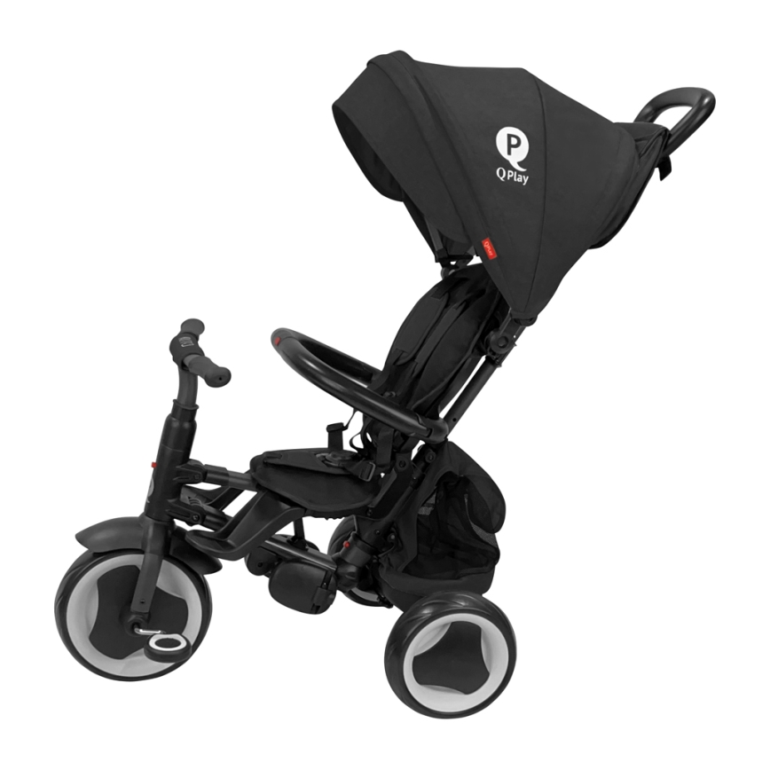 QPlay - Triciclo infantil 3 en 1 RITO EVA PLUS negro
