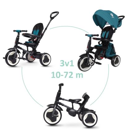 QPlay - Triciclo infantil 3 en 1 RITO EVA PLUS turquesa