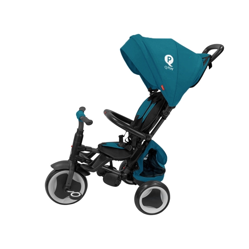 QPlay - Triciclo infantil 3 en 1 RITO EVA PLUS turquesa