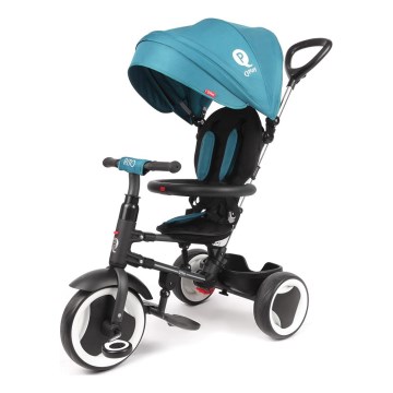 QPlay - Triciclo infantil 3 en 1 RITO EVO turquesa