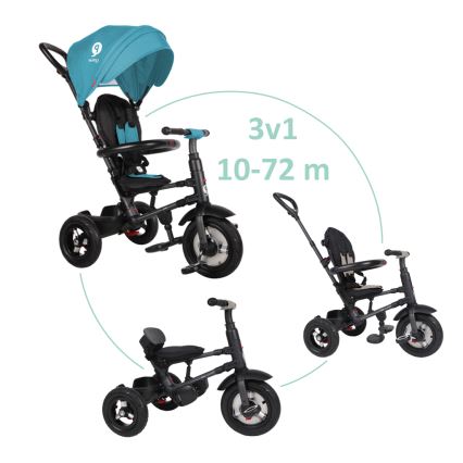QPlay - Triciclo infantil 3en1 RITO AIR turquesa