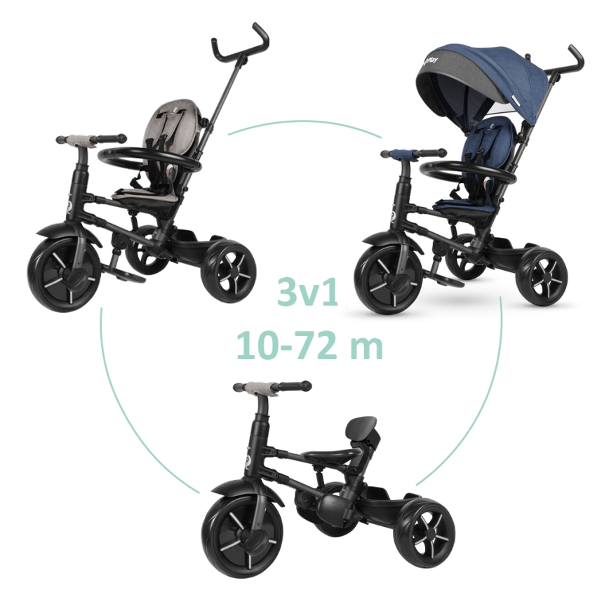 QPlay - Triciclo infantil 3en1 RITO STAR azul
