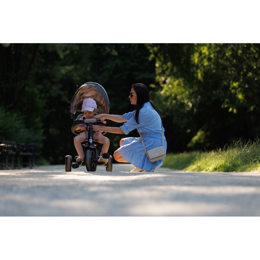 QPlay - Triciclo infantil 3en1 RITO STAR gris claro