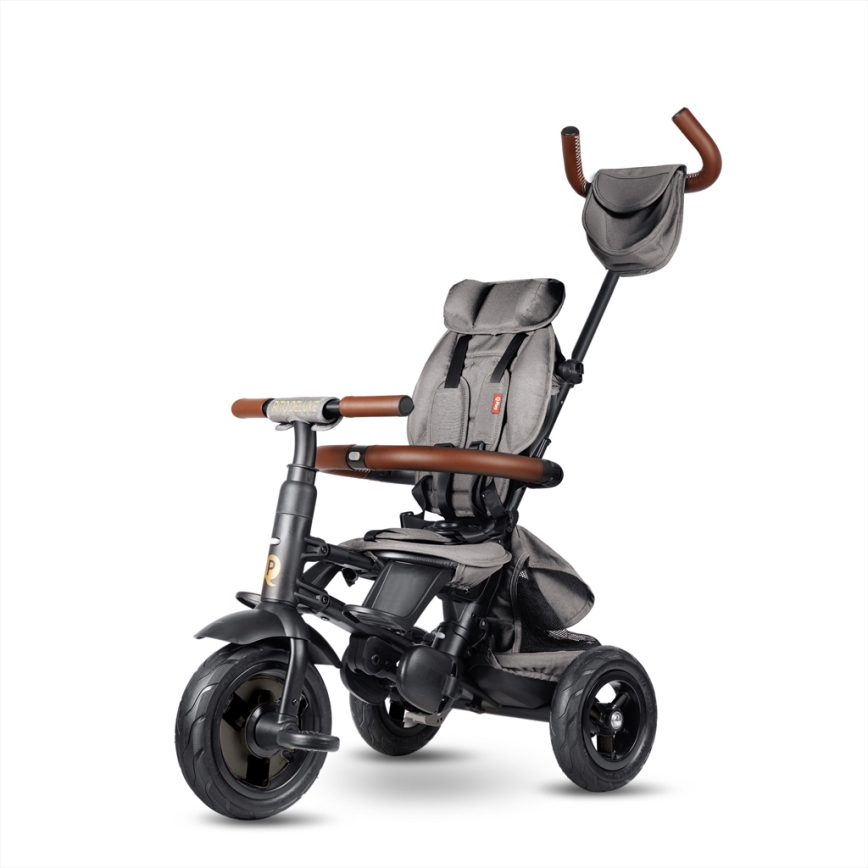 QPlay - Triciclo infantil 6 en 1 RITO DELUXE gris