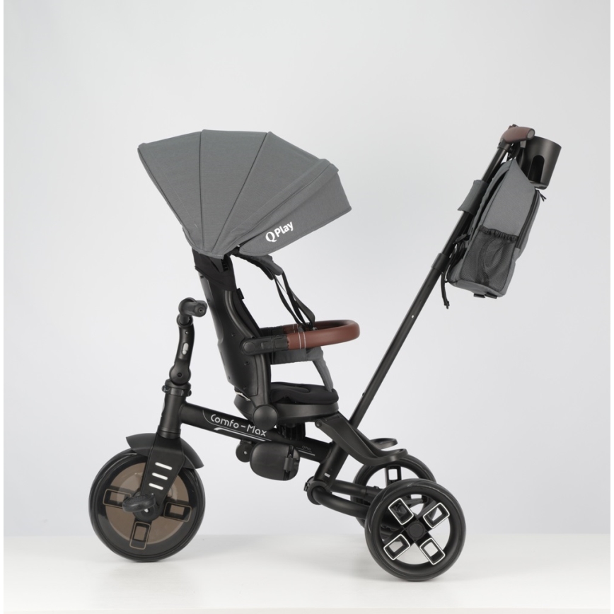 QPlay - Triciclo infantil 7 en 1 COMFO MAX gris