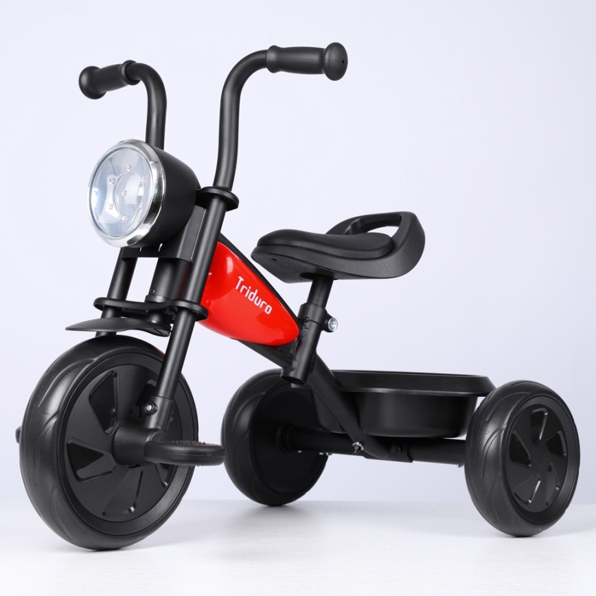 QPlay - Triciclo infantil TRIDURO negro/rojo