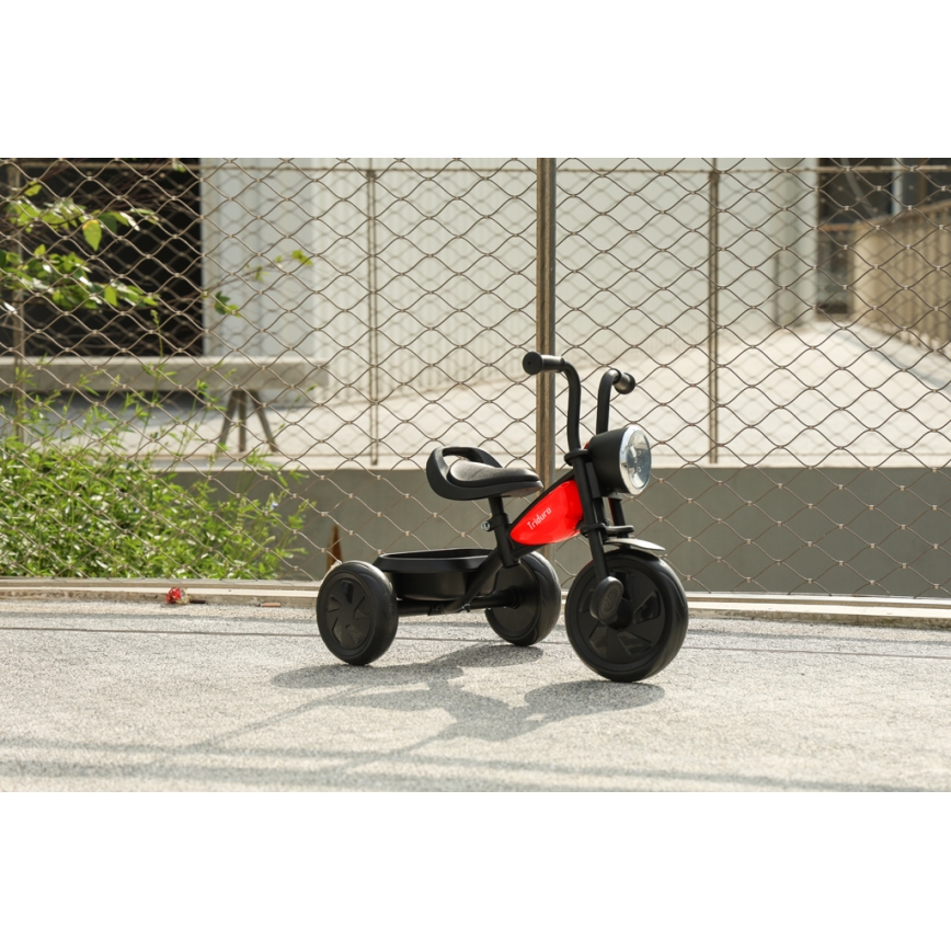 QPlay - Triciclo infantil TRIDURO negro/rojo