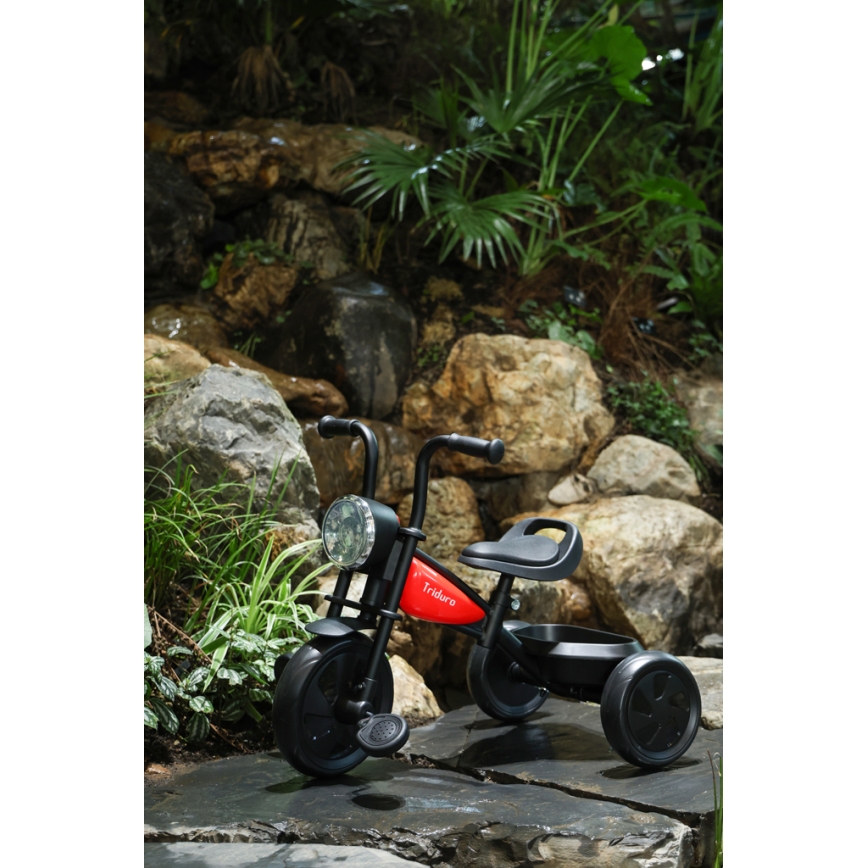 QPlay - Triciclo infantil TRIDURO negro/rojo