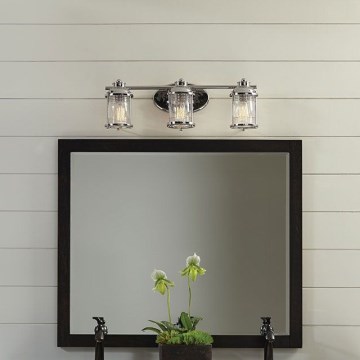 Quintiesse - Aplique de pared exterior ASHLAND BAY 3xE27/60W/230V IP44 cromo brillante