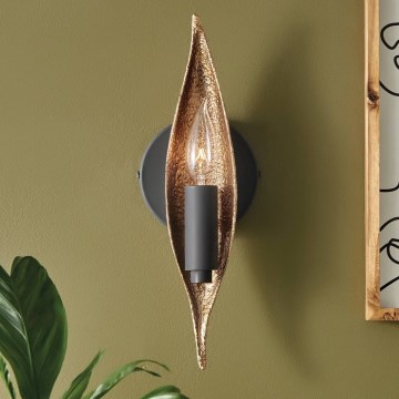 Quintiesse - Aplique de pared WILLOW 1xE14/40W/230V dorado/negro