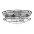 Quintiesse - Lámpara de techo para exteriores HADRIAN 2xE27/40W/230V diámetro 27,8 cm IP44 cromo brillante