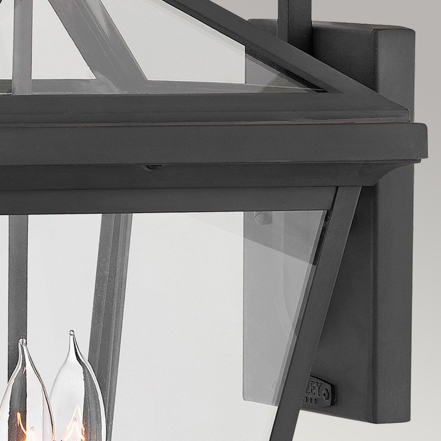 Quintiesse - Lámpara de pared exterior ALFORD L 3xE14/40W/230V IP44 negra