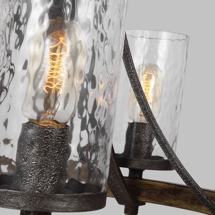 Quintiesse - Lámpara colgante ANGELO con cadena 5xE27/60W/230V acabado roble