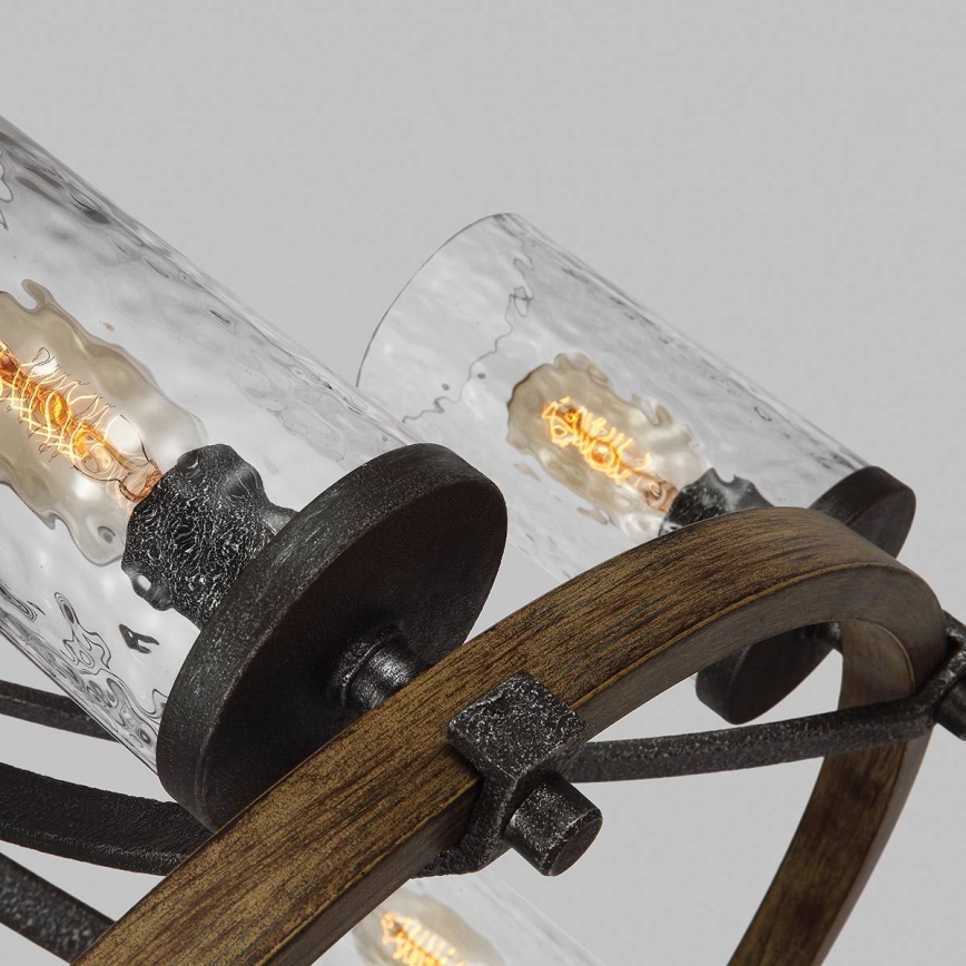 Quintiesse - Lámpara de araña con cadena ANGELO 6xE27/60W/230V acabado en roble