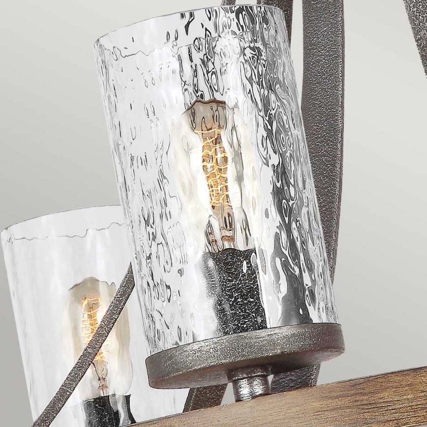 Quintiesse - Lámpara de araña con cadena ANGELO 6xE27/60W/230V acabado en roble