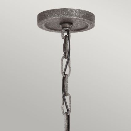 Quintiesse - Lámpara de araña con cadena ANGELO 6xE27/60W/230V acabado en roble