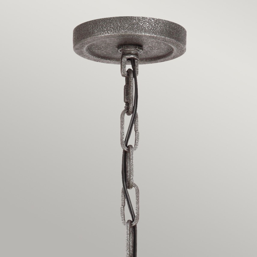 Quintiesse - Lámpara de araña con cadena ANGELO 6xE27/60W/230V acabado en roble