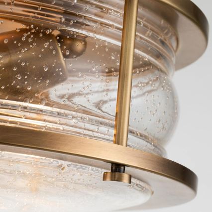 Quintiesse - Lámpara de techo para baño ASHLAND 2xE27/60W/230V Ø 30,5 cm IP44 en acabado dorado