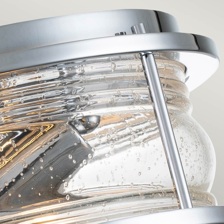 Quintiesse - Lámpara de techo para baño ASHLAND 2xE27/60W/230V Ø 30,5 cm IP44 cromo brillante