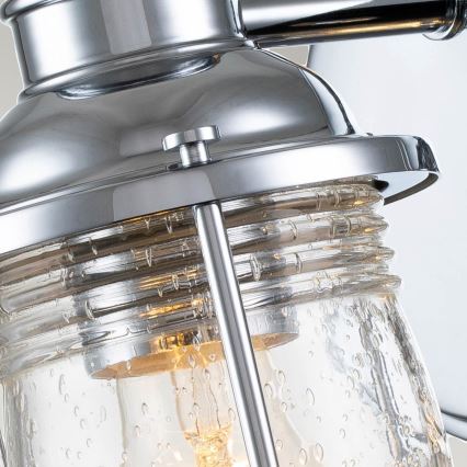 Quintiesse - Lámpara de pared exterior ASHLAND BAY 1xE27/60W/230V IP44 cromo brillante