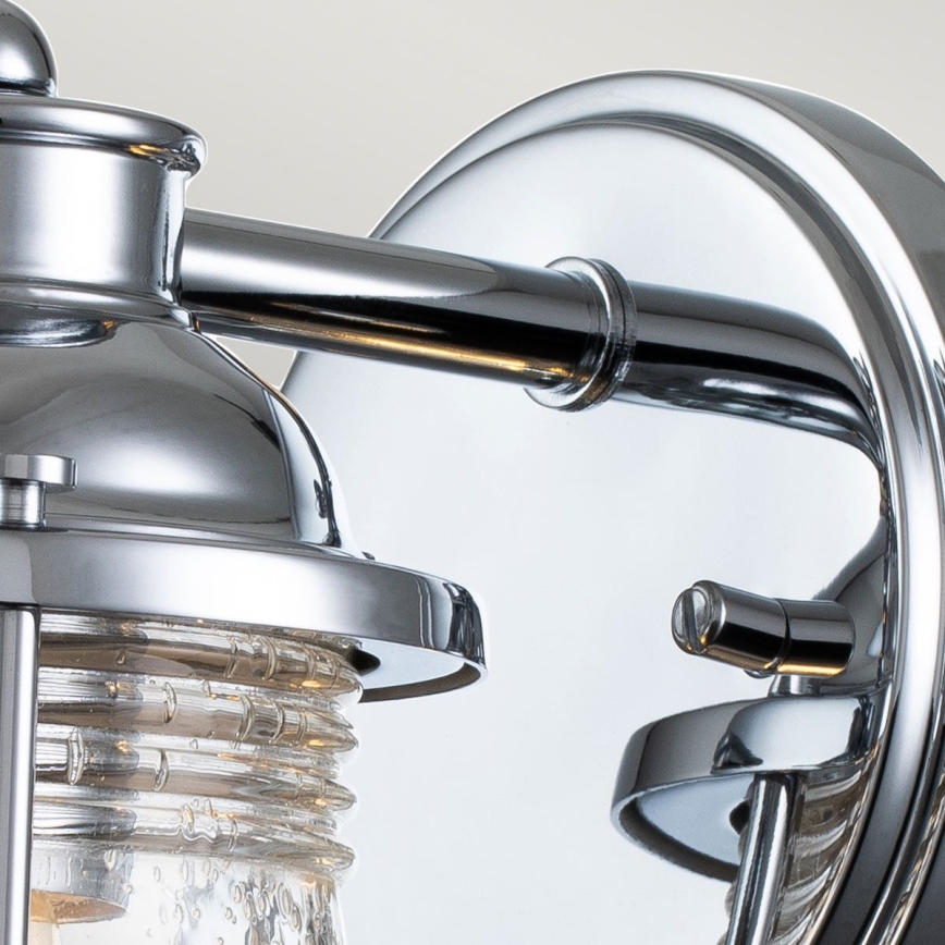 Quintiesse - Lámpara de pared exterior ASHLAND BAY 1xE27/60W/230V IP44 cromo brillante