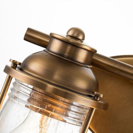 Quintiesse - Aplique de pared para baño ASHLAND BAY 2xE27/60W/230V IP44 acabado en bronce