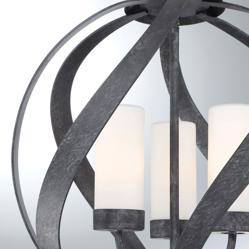 Quintiesse - Lámpara colgante para exterior con cadena BLACKSMITH 3xE14/40W/230V, diámetro 40,7 cm, IP44, negra