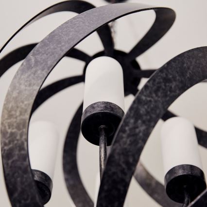 Quintiesse - Lámpara colgante de exterior con cadena BLACKSMITH 4xE14/40W/230V Ø 50,1 cm IP44 negra