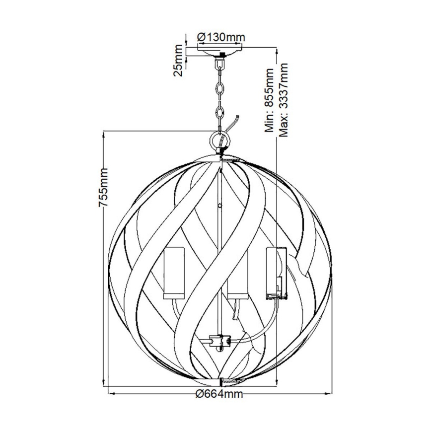 Quintiesse - Lámpara colgante exterior con cadena BLACKSMITH 5xE14/40W/230V diámetro 66,4 cm IP44 negra