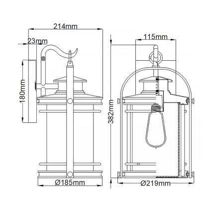 Quintiesse - Aplique de pared para exterior BOOKER M 1xE27/60W/230V IP44 cromo mate