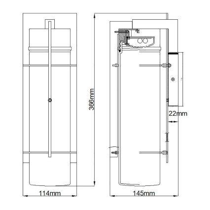 Quintiesse - Aplique de pared exterior LED EAMES M LED/10W/230V IP44 negro