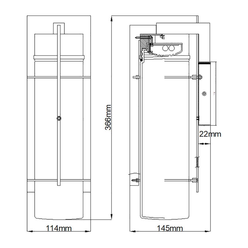 Quintiesse - Aplique de pared exterior LED EAMES M LED/10W/230V IP44 negro