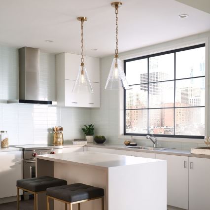 Quintiesse - Lámpara colgante con cadena ELMORE 1xE27/60W/230V, dorada