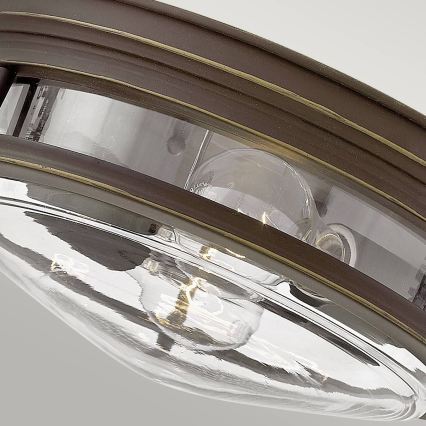 Quintiesse - Lámpara de techo para exterior HADRIAN 2xE27/40W/230V Ø 27,8 cm IP44 acabado bronce