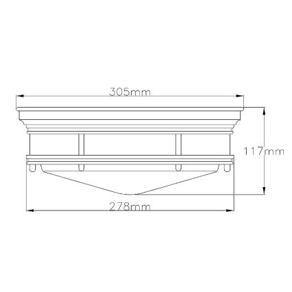 Quintiesse - Lámpara de techo para exterior HADRIAN 2xE27/40W/230V Ø 27,8 cm IP44 acabado bronce