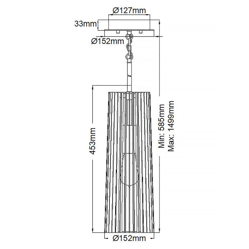 Quintiesse - Lámpara colgante de varilla LINARA 1xE27/60W/230V diámetro 15,2 cm negra/dorada